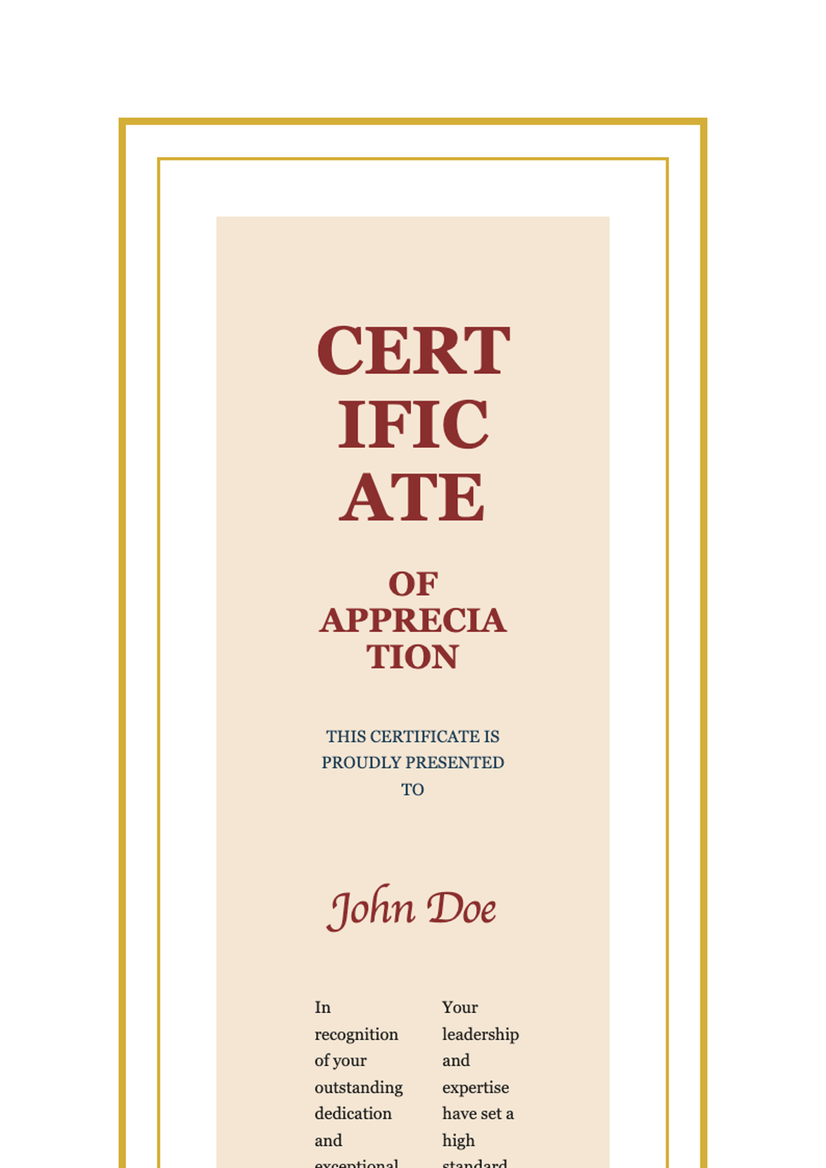 Elegant certificate of appreciation with red and gold ribbon design_variant_2